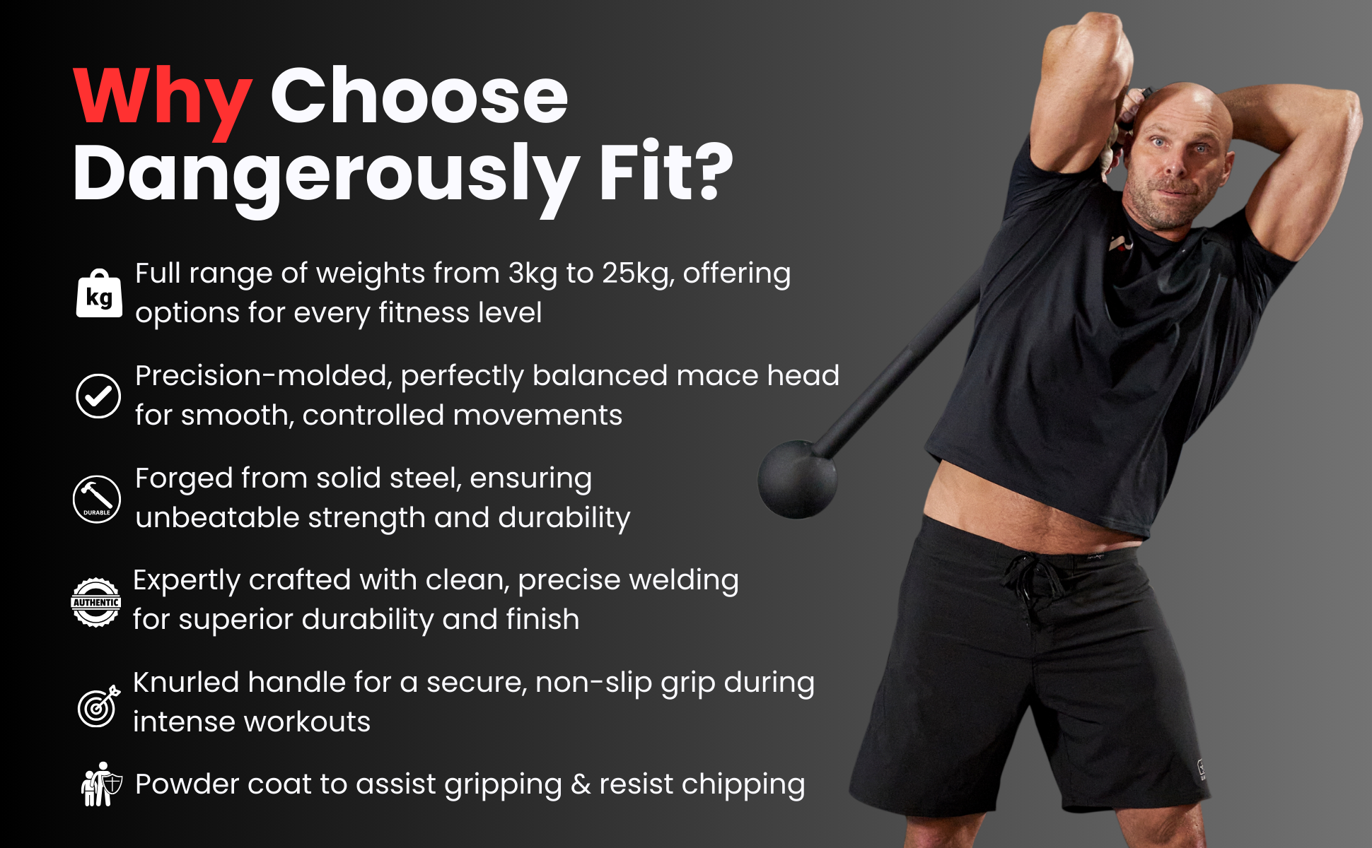 Dangerously Fit Steel Macebells - kg